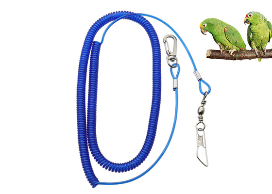 5m Clear Blue Birds Flying Safety Zwinięta lina ze stali sprężynowej do zapobiegania lataniu papug