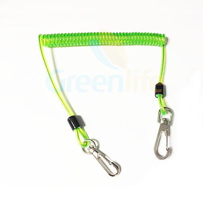 Przezroczyste zielone plastikowe cewki bezpieczeństwa narzędzie bezpieczeństwa zwinięte uwięzi z drutu wewnątrz