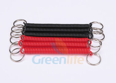 Promocyjna smycz z kluczem 2,5 mm, czerwony / czarny, chowany na sznurku z nylonu