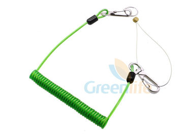 High Security Green Coil Tool Smycz PU Coated Cable Tool Dostosowana długość
