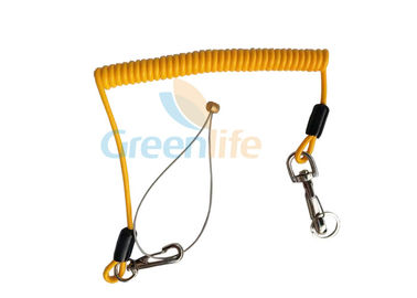Zabezpieczenie przed upadkiem Spiralne zwinięte narzędzie Smycz Wysoki poziom bezpieczeństwa Przewód hakowy Jednolity żółty